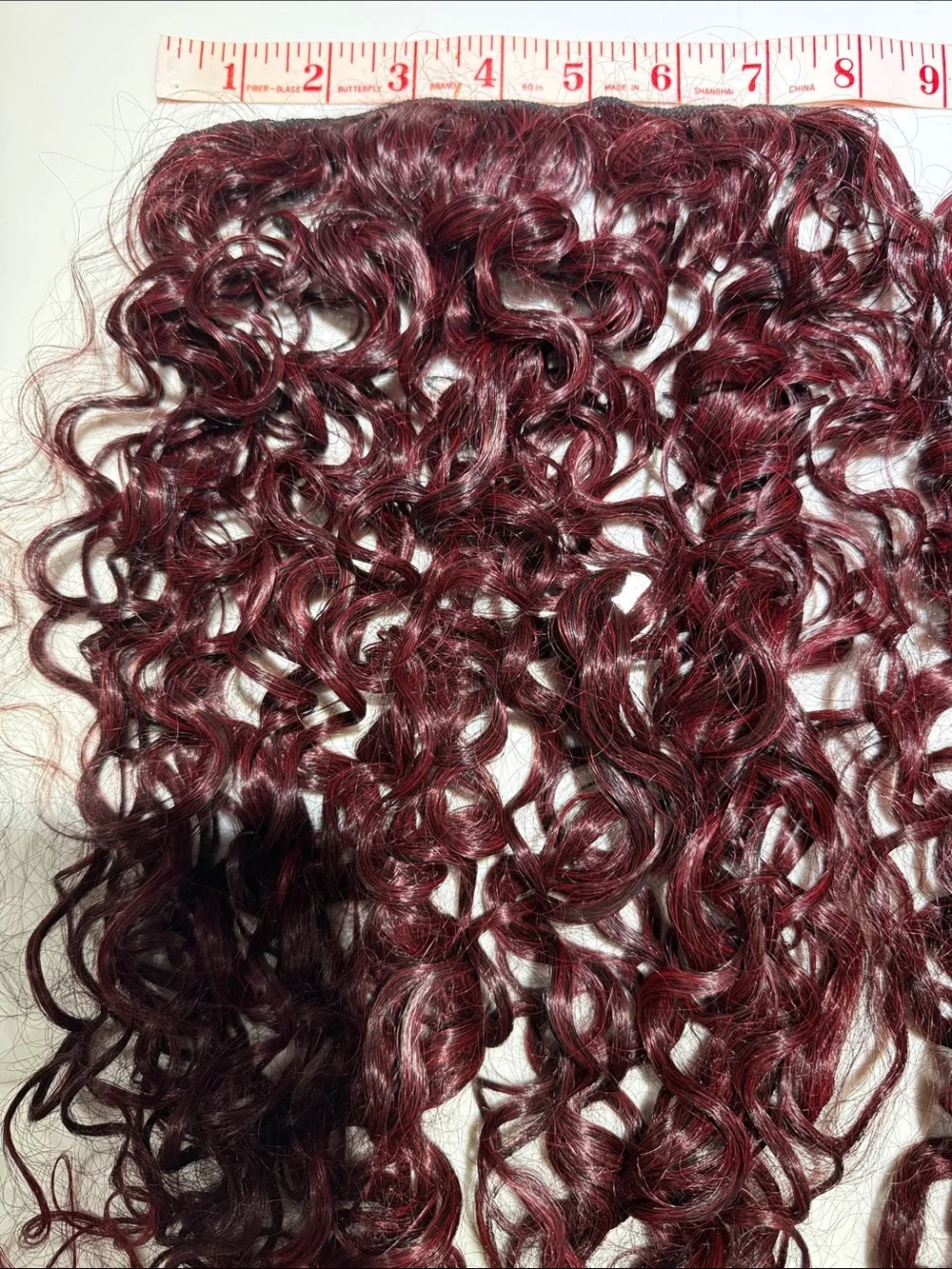HAIR, 18” Wavy/Curly Lace Clip In Extensions(4) Burgundy/Wine/Red